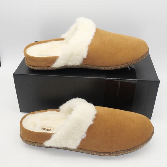 NEW SOREL Nakiska Slide II Women's 12 Suede Lined Slippers Brown Indoor/Outdoor - Picture 4 of 9